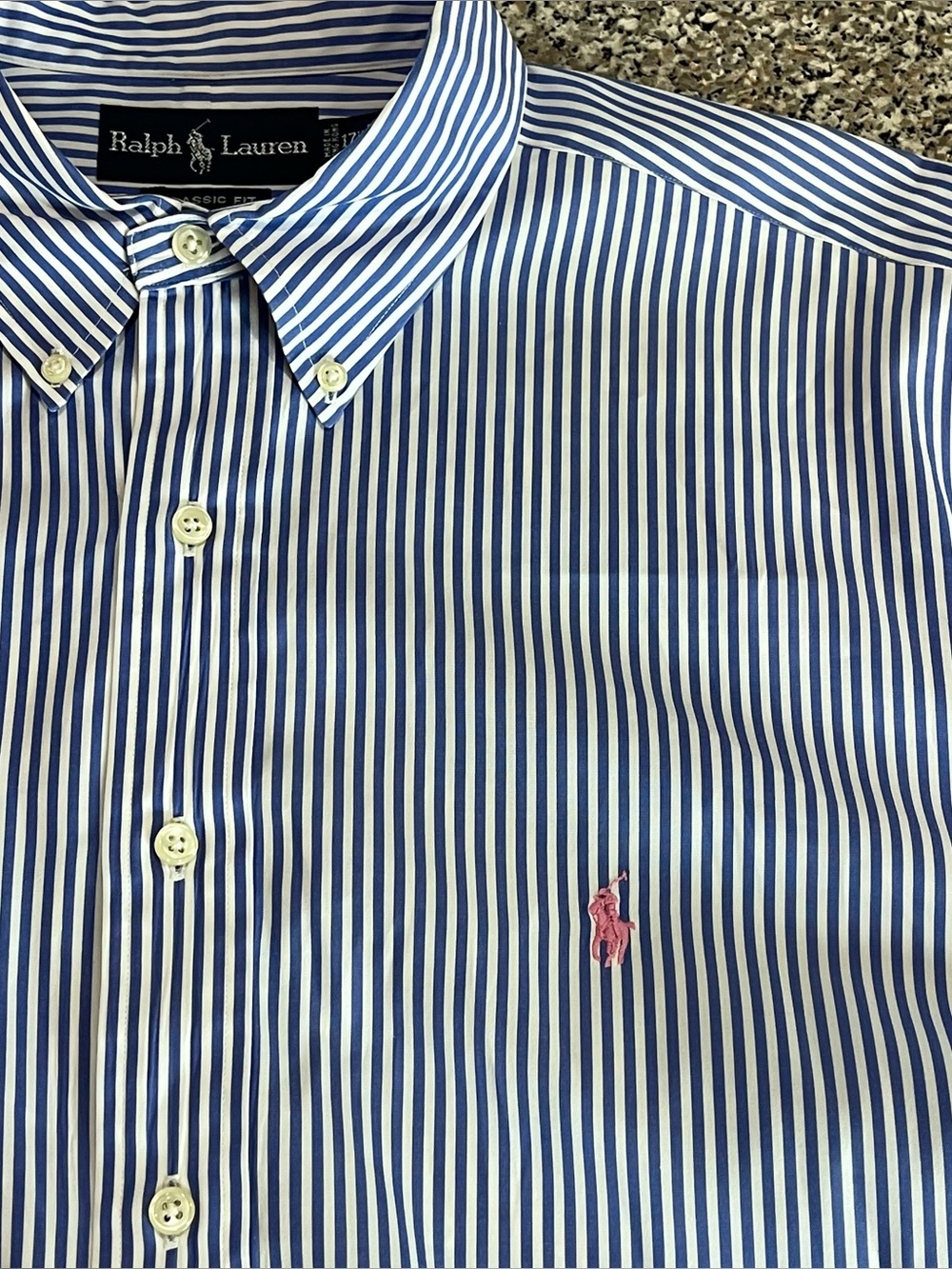 Vintage Ralph Lauren Classic Fit Nautical Button Down Shirt Mens XL 17 1/2 34/35 - Picture 2 of 8